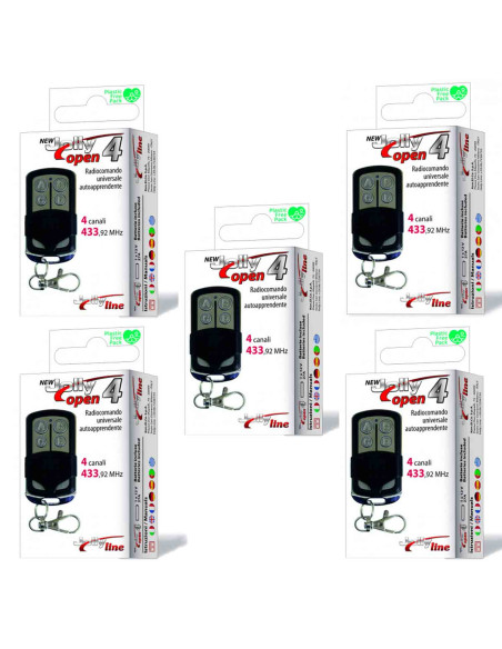 JOLLY OPEN 4 TÉLÉCOMMANDE RADIO DE PORTAIL COPIEUSE UNIVERSELLE PACK DE 5
