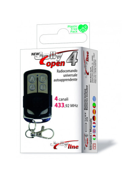 JOLLY OPEN 4 TÉLÉCOMMANDE RADIO DE PORTAIL COPIEUSE UNIVERSELLE PACK DE 5