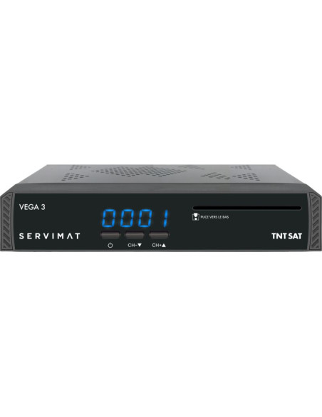 SERVIMAT III Récepteur TV satellite Full HD + Carte d'accès TNTSAT V6 Astra 19.2E + Câble HDMI