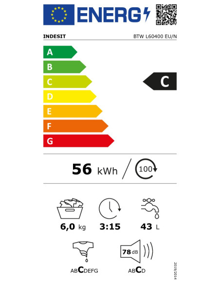 INDESIT Lave-linge TOP 6kg 1000 Trs/min Programme RapidWash