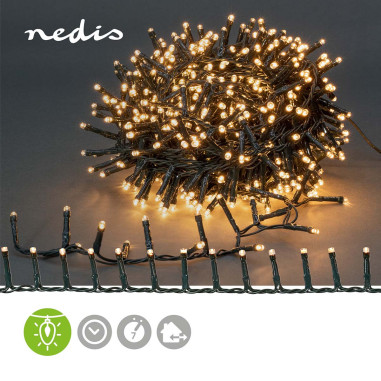 Lumières Décoratives  Cluster compact  400 LED's  Blanc Chaud  8.00 m