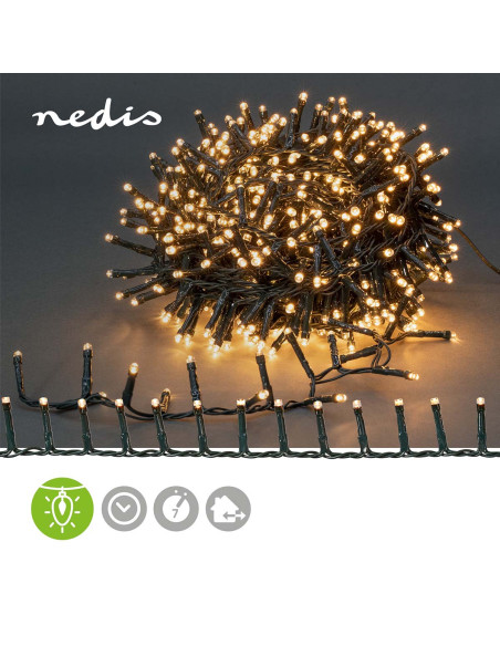 Lumières Décoratives  Cluster compact  400 LED's  Blanc Chaud  8.00 m