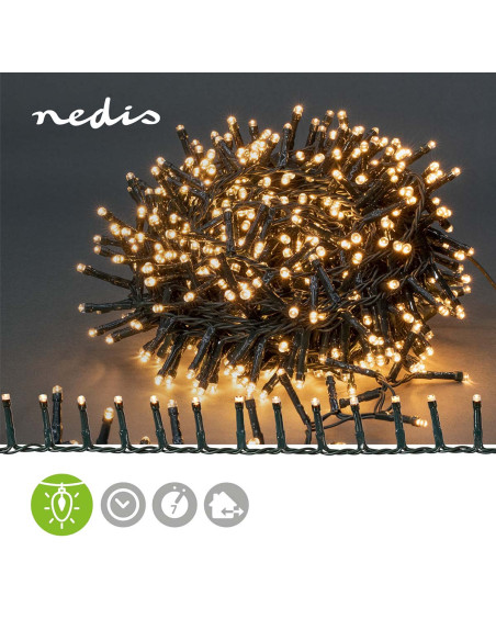 Lumières Décoratives  Cluster compact  700 LED's  Blanc Chaud  14.00 m