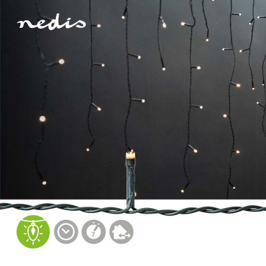 Lumières Décoratives à Glaçons  180 LED's  Blanc Chaud  5.90 m  Effets