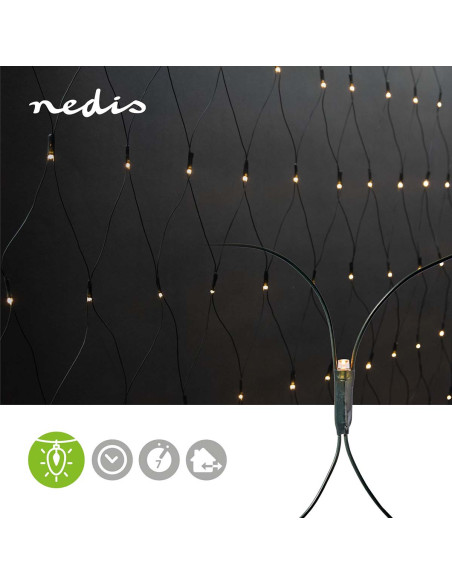 Filet Lumineux Décoratif  Blanc Chaud  160 LED's  2 x 1 m  Effets de l