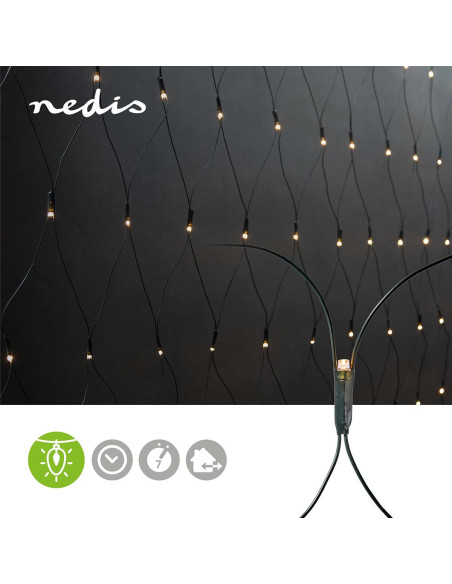 Filet Lumineux Décoratif  Blanc Chaud  320 LED's  3 x 1.5 m  Effets de