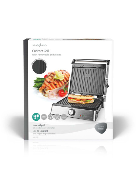 Grill de Contact  2000 W  29 x 23 cm  Contrôle de la température régla