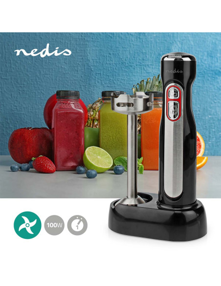 Mixeur  100 W  Paramètres de vitesse: 1-Réglage de la vitesse  Argent