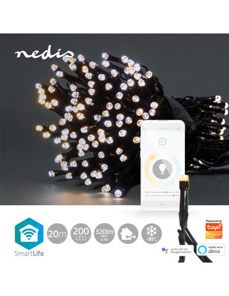 LED Décorative SmartLife  Corde  Wi-Fi  Blanc chaud à frais  200 LED's