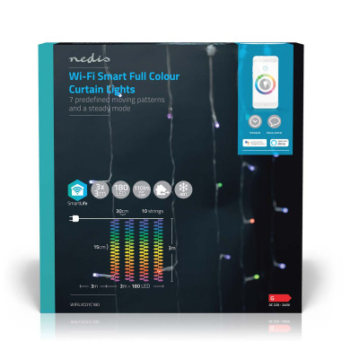 LED Décorative SmartLife  Rideau  Wi-Fi  RGB  180 LED's  3 m  Android?