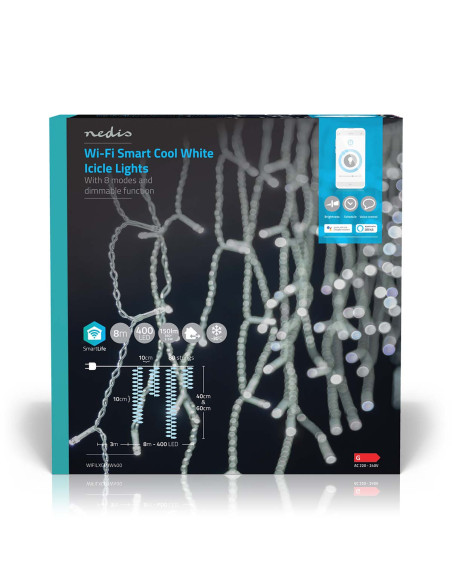 LED Décorative SmartLife  Stalactite  Wi-Fi  Blanc Froid  400 LED's  8