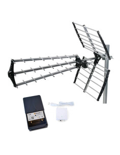 Pack HDSAT Antenne TNT Trinappe Prémontée gain 18 dB + JOHANSSON Kit Préampli de mât