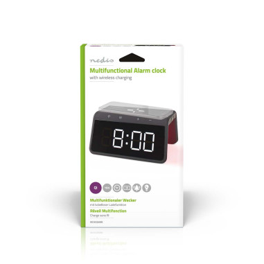 Réveil et Chargeur Sans Fil  Certifié Qi  5 / 7.5 / 10 / 15 W  USB-A M