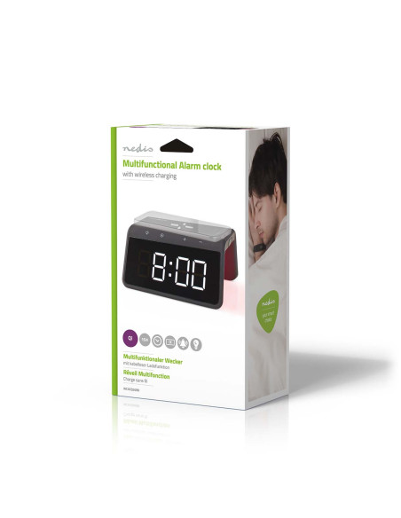 Réveil et Chargeur Sans Fil  Certifié Qi  5 / 7.5 / 10 / 15 W  USB-A M