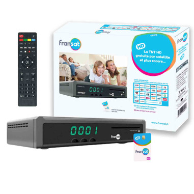 FRANSAT Décodeur TNT Satellite HD + Carte Viaccess FRANSAT PC7 Valable 4 ans - Chaine TF1 inclus - Eutelsat 5W
