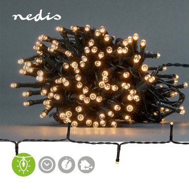 Lumières Décoratives  Corde  192 LED's  Blanc Chaud  14.40 m  Effets d