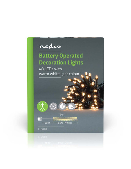 Lumières Décoratives  Corde  48 LED's  Blanc Chaud  3.60 m  Effets de