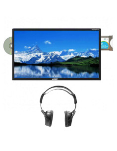 PACK ALDEN TV LED 24" 60cm SATMATIC AIO pour parabole automatique + Casque avec émetteur Infra-rouge
