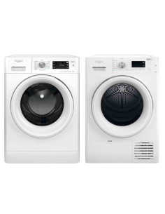 Pack WHIRLPOOL Lave-linge Frontal 8kg 1400Trs/min + Sèche-linge Frontal condensation 8kg
