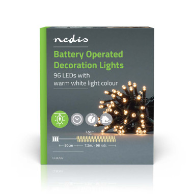 Lumières Décoratives  Corde  96 LED's  Blanc Chaud  7.20 m  Effets de