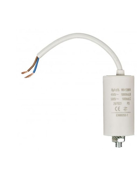 Pack x 2 FIXAPART Condensateur 8.0uf / 450 V + cable Condo fil 8 mf