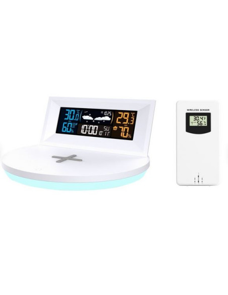 OPTEX Station Météo avec Charge Induction et USB Apple/Android