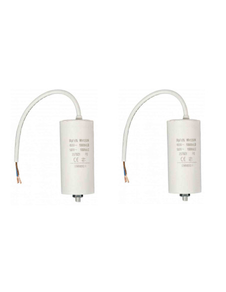 Pack FIXAPART 2x Condensateurs 50.0uf / 450 V + Cable Condo fil 50mf