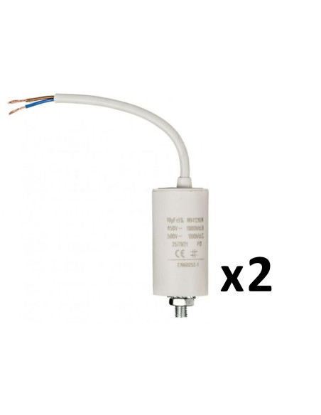 Pack FIXAPART 2 Condensateurs 10.0uf / 450 V + cable Condo 10mf micro farad