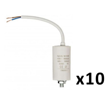 Pack FIXAPART 10X Condensateurs 10.0uf / 450 V + cable Condo 10mf micro farad