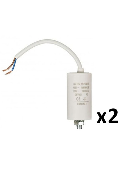 Pack FIXAPART 2 Condensateurs 8.0uf / 450 V + cable Condo fil 8 mf