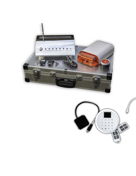 Pack Alarm Detect SX2 Alarme Rechargeable Sans Installation + Transmetteur Téléphonique Camping-Car Bateau Maison
