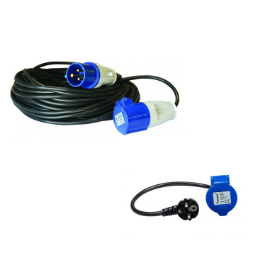 PACK ANTARION Rallonge Electrique 15m Prise P17+ Adaptateur Femelle P17-230V 1.5.M Pour Camping-Car