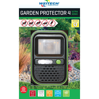 WEITECH GARDEN PROTECTOR 4 Répulsif Chiens Chats Renards Lapins Fouines Hérons