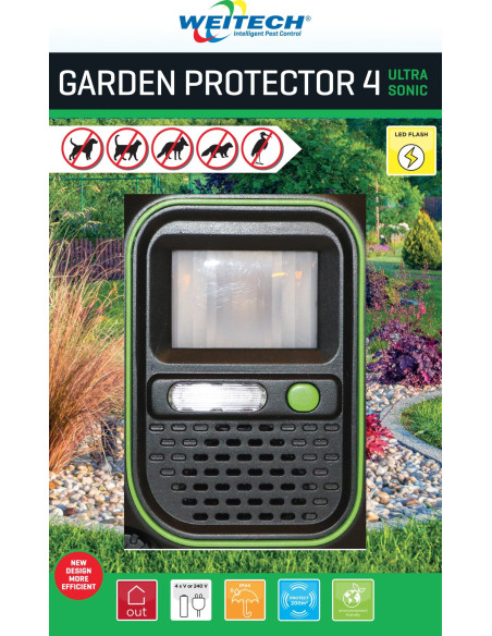WEITECH GARDEN PROTECTOR 4 Répulsif Chiens Chats Renards Lapins Fouines Hérons