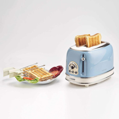 PACK ARIETE Cafetière Vintage Rétro + grille-pain acier bleu Vintage Rétro