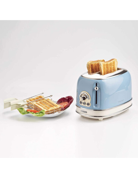 PACK ARIETE Cafetière Vintage Rétro + grille-pain acier bleu Vintage Rétro