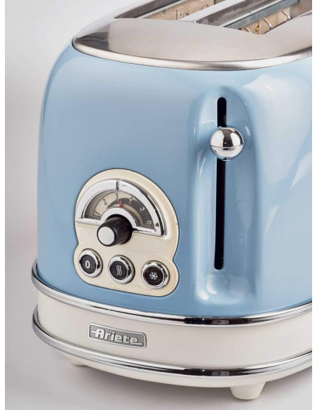 Pack ARIETE Bouilloire électrique 1L + Grille-Pain Acier Bleu Vintage Rétro