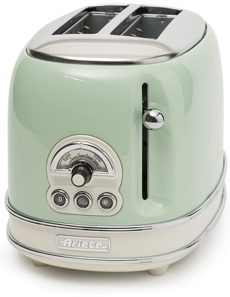 PACK ARIETE Cafetière Vintage Rétro + grille-pain acier Vert Vintage Rétro