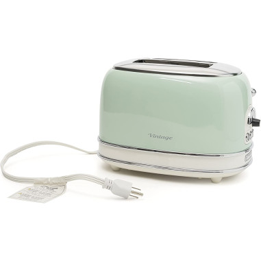 PACK ARIETE Cafetière Vintage Rétro + grille-pain acier Vert Vintage Rétro