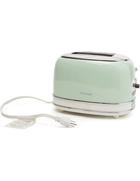 PACK ARIETE Cafetière Vintage Rétro + grille-pain acier Vert Vintage Rétro