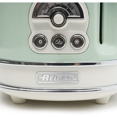 PACK ARIETE Cafetière Vintage Rétro + grille-pain acier Vert Vintage Rétro
