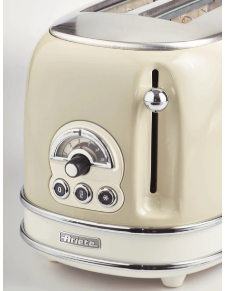 PACK ARIETE Cafetière Vintage Rétro + grille-pain acier beige Vintage Rétro