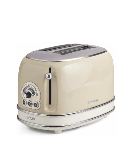 Pack ARIETE Bouilloire électrique 1L + Grille-Pain Acier Beige Vintage Rétro