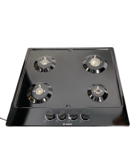 BOSCH Table de Cuisson Reconditionnée Gaz Email 58cm 4 Foyers avec foyer rapide 3000W Noir
