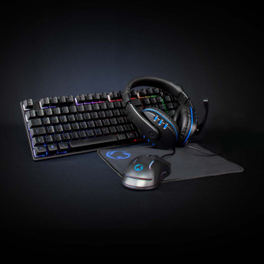 Combo de jeu kit  5-en-1  Clavier, casque, souris et tapis de souris
