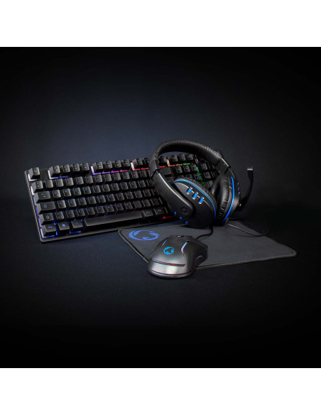 Combo de jeu kit  5-en-1  Clavier, casque, souris et tapis de souris