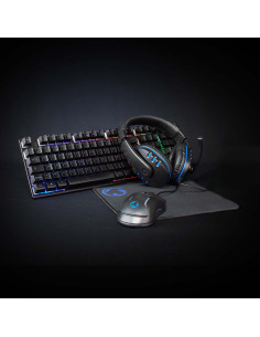 Combo de jeu kit  5-en-1  Clavier, casque, souris et tapis de souris