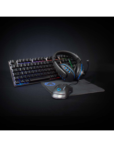 Combo de jeu kit  5-en-1  Clavier, casque, souris et tapis de souris