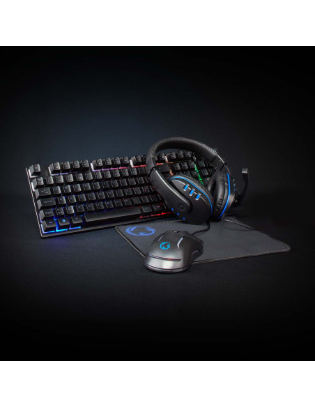 Combo de jeu kit  5-en-1  Clavier, casque, souris et tapis de souris