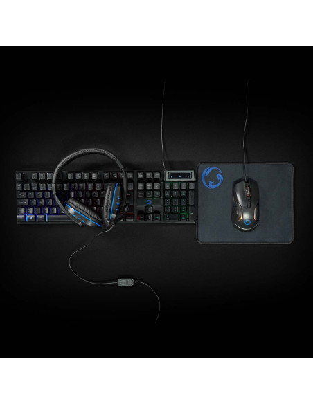 Combo de jeu kit  5-en-1  Clavier, casque, souris et tapis de souris